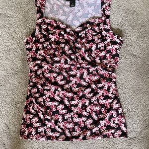 White House Black Market floral sleeveless top